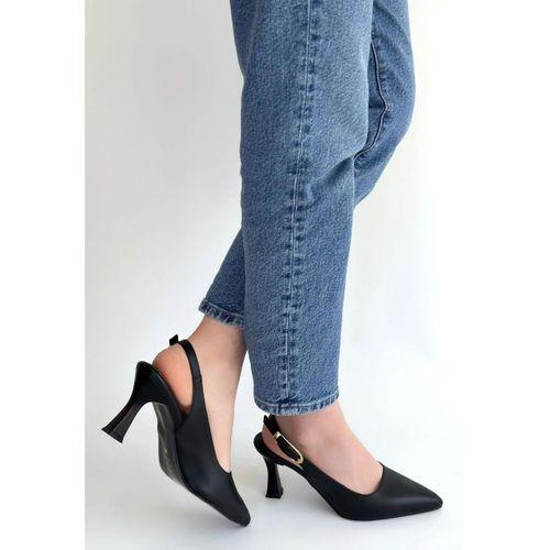 Hies Siyah Cilt Topuklu Ayakkabı