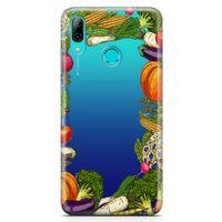 Huawei Y7 2019 Kılıf Vegan Yiyecekler Arka Kapak Koruma Desenli Full Koruyucu
