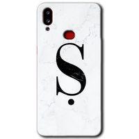 Potkal Hediye Fabrikası Samsung Galaxy A10s Kılıf HD Desen Baskılı Arka Kapak - Beyaz Mermer Desenli Ş Harfi