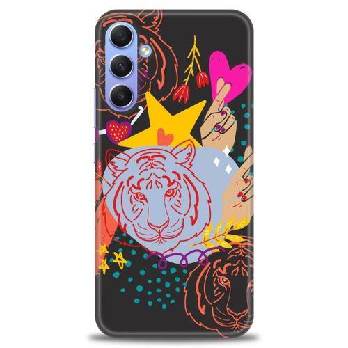 Samsung Galaxy A34 Kılıf HD Baskılı Kılıf - Kaplan + Tam Ekran Koruyucu