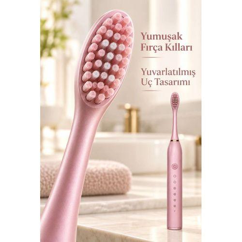Pembe Şarjlı Diş Fırçası 500 Mah Bataryalı
