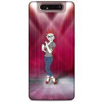 Samsung Galaxy A80 Kılıf FunnyMaX (50) Shockproof Kılıf Koyu Pembe Kedi