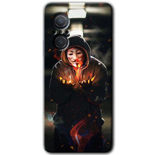 MRCİLETİSİM Huawei Nova 9 SE Kılıf HD Desen Baskılı Arka Kapak+Temperli Cam - V for Fire