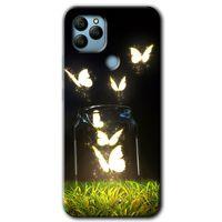 General Mobile GM 22 Plus Kılıf HD Desen Baskılı Arka Kapak - Işıklı Kelebekler