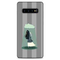 Samsung Galaxy S10 Plus Kılıf Depresyon (20) Koruyucu Kılıf Bej Siyah