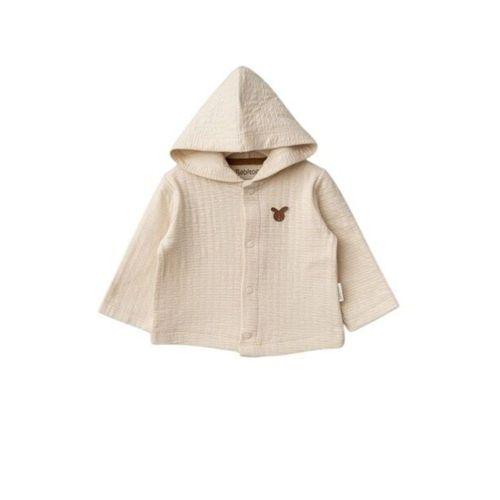 Bebitof Kapüşonlu Bebek Hırka 80153 Açık Bej