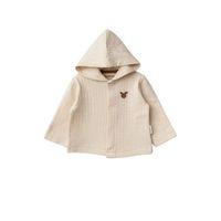 Bebitof Kapüşonlu Bebek Hırka 80153 Açık Bej