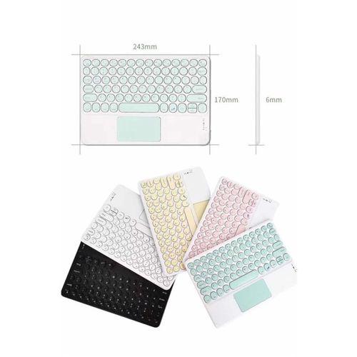 Touchpad Tüm Cihazlara Uyumlu Bluetooth Klavye Touchpad Slim Kablosuz Wifi Q Klavye