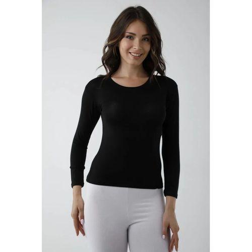 Vivaldi Kadın Siyah Uzun Kol Bisiklet Yaka Body Likralı 352