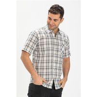 Büyük Beden Kısa Kol Şile Bezi Tek Cepli Erkek Yazlık Gömlek Siyah Ekose 3062