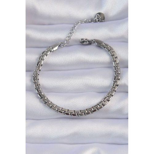 Erb 316L Çelik Gümüş Renk Sık Örme Model Zincir Bileklik