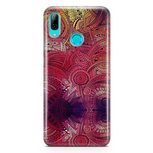 Huawei P Smart 2019 Kılıf Kırmızı Pembe Motifler Arka Kapak Koruma Desenli Full Koruyucu