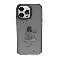 iPhone 13 Pro Line Art Women Candy Bumper Darbe Emci Silikonlu Telefon Kılıfı
