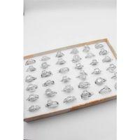 36'lı Baget Yüzük Seti - Gümüş