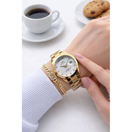 Slazenger Özel Sedef Kadran 2 Yıl Garantili 5 Atm Suya Dayanıklı Kadın Kol Saati+Bileklik LSL2608.M1