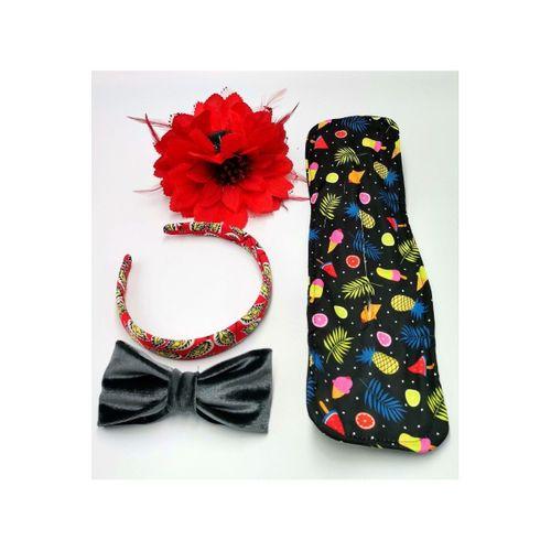 Renkli Desenli Taç Toka Bandana Set