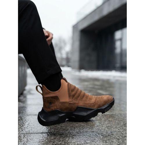 BA0401 Bağcıksız Rahat Yüksek Taban Taba Erkek Spor Yarım Bilek Bot