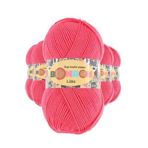 5 Adet Lüks Patik İpi Yünü Mercan 98299 - bonbon mudanis