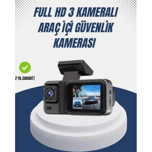1080p Üç Kameralı Araç Kamerası Wi-fi Destekli Park Modu Ve G-sensörlü