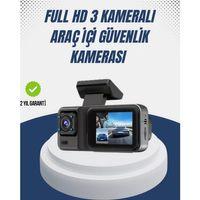1080p Üç Kameralı Araç Kamerası Wi-fi Destekli Park Modu Ve G-sensörlü