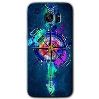 Galaxy S7 Edge Kılıf HD Desen Baskılı Arka Kapak - Gizemli Pusula + Kırılmaz Cam