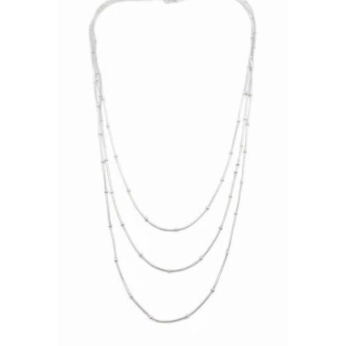 Top Boncuk Zincir Kolye - Gümüş