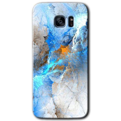 Galaxy S7 Edge Kılıf HD Desen Baskılı Arka Kapak - Mavi Buzul