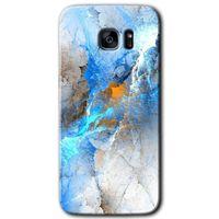 Galaxy S7 Edge Kılıf HD Desen Baskılı Arka Kapak - Mavi Buzul