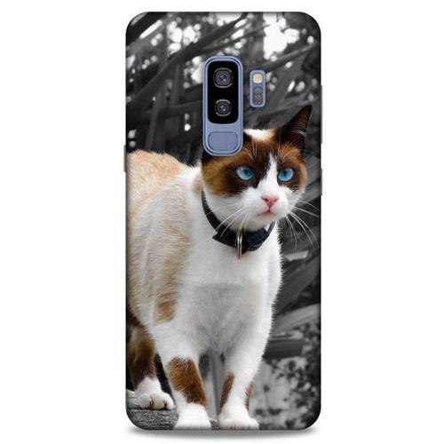 Lopard Samsung Galaxy S9 Plus Uyumlu Kılıf Kediler (43) Thin Fit Kılıf Beyaz Kedi