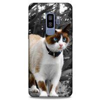 Lopard Samsung Galaxy S9 Plus Uyumlu Kılıf Kediler (43) Thin Fit Kılıf Beyaz Kedi