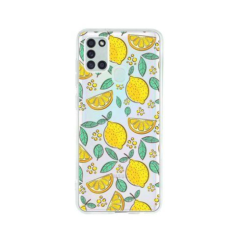 Samsung A21S Limonlar Desenli Premium Şeffaf Silikon Kılıf