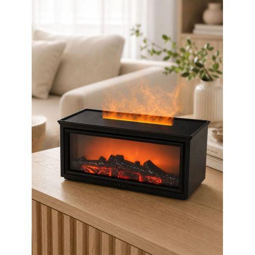 Alev Efektli Aroma Yayıcı Hava Nemlendirici Uzaktan Kumandalı Gece Lambası