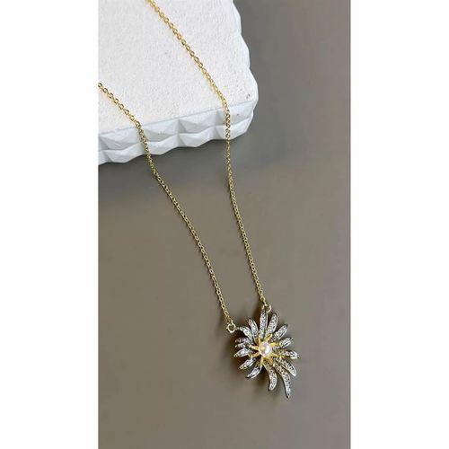 İncili Papatya Kolye - Altın