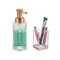 Sıvı Sabunluk Ve Diş Fırçalık 2 Li Banyo Seti Bakır Model