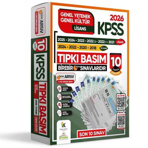 2026 KPSS Genel Yetenek-Genel Kültür Çıkmış Soru Tıpkı Basım 10lu Deneme Paketi TG Video/PDF Çözümlü