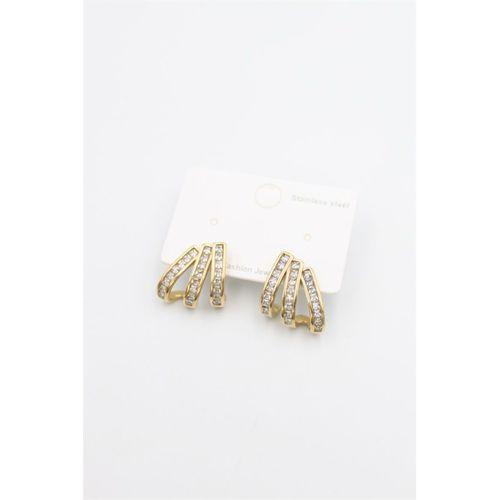 Taşlı Küpe - Altın