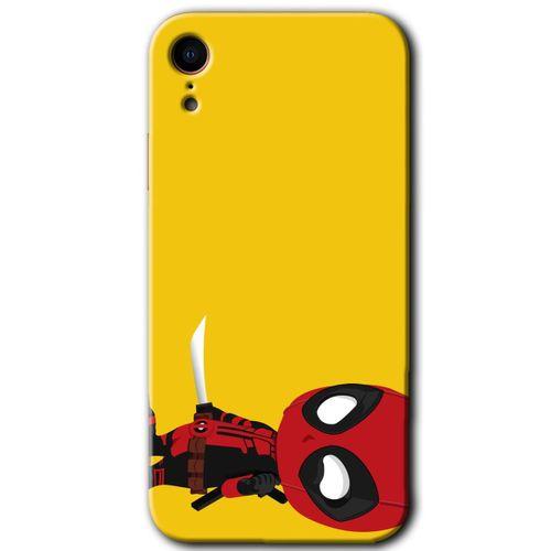iPhone XR Kılıf HD Desen Baskılı Arka Kapak + Temperli Cam - DeadPool 6