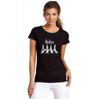 Abbey Road The Beatles Logo Müzik Beatles Baskılı Siyah Kadın Tshirt