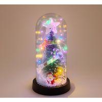 Yılbaşı Temalı Işıklı  Dekoratif Cam Fanus