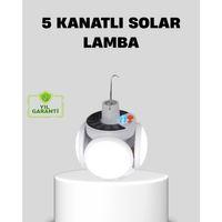 Solar Güneş Enerjili Ve Usb Şarjlı 5 Kanatlı Led Kamp Lambası