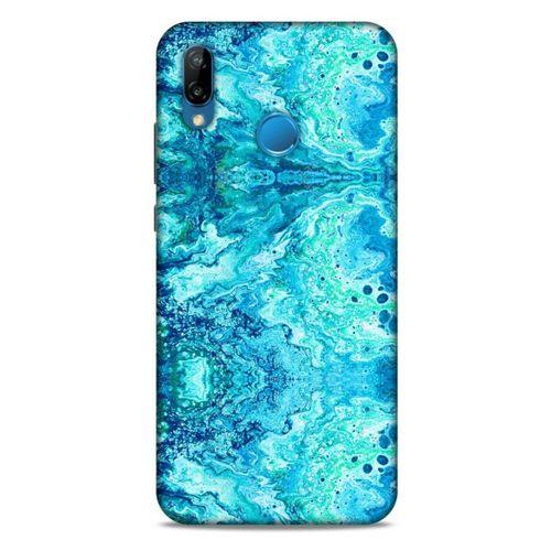 Mermer Desenli (36) Tema Glitter Kılıf Deniz Mavisi Huawei P20 Lite Kılıf
