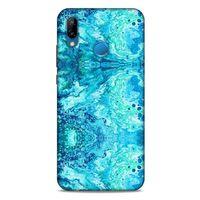 Mermer Desenli (36) Tema Glitter Kılıf Deniz Mavisi Huawei P20 Lite Kılıf