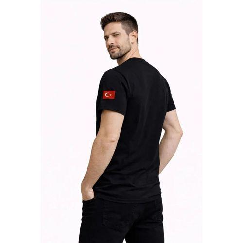 Erkek Türkiye World Cup 2026 Baskılı Tişört Futbol Temalı Forma T-Shirt - Siyah