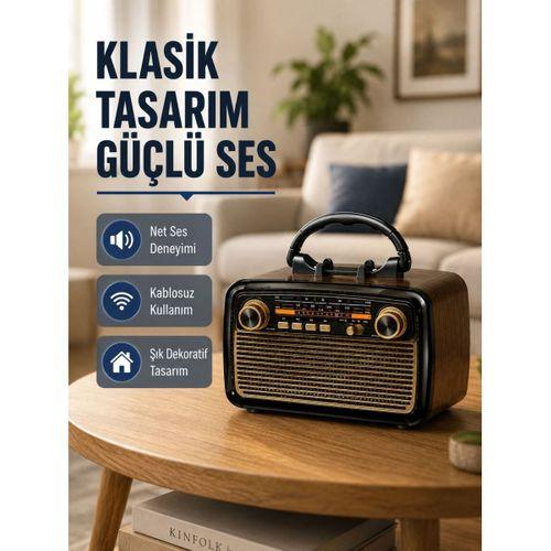 Ahşap Dokulu Bluetooth Müzik Kutusu – Vintage Led Tasarımıyla Modern Ses Deneyimi