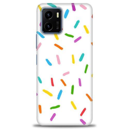 Vivo Y32 Kılıf HD Baskılı Kılıf - Renkli Konfeti + Tam Ekran Koruyucu