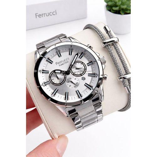 Ferrucci İç Fonksiyonları Aktif 30 Mt Suya Dayanıklı Çelik Kordonlu Erkek Kol Saati NSDKH4482.3
