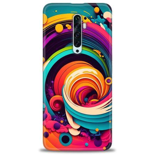 Oppo Reno 2Z Kılıf HD Baskılı Kılıf - Renk Hortumu + Tam Ekran Koruyucu