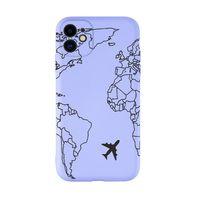 iPhone 11 Uyumlu World Map Lines Desenli Kamera Korumalı Lansman Kılıf Premium Silikonlu