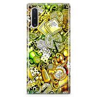 Samsung Galaxy Note 10 Kılıf Pizza Doodle Arka Kapak Koruma Desenli Full Koruyucu