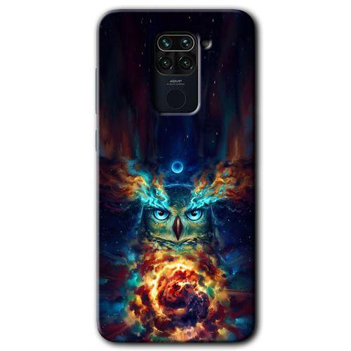 Redmi Note 9 Kılıf HD Desen Baskılı Arka Kapak - Ballı Baykuş